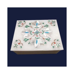 Exclusiva nueva condición mejor producto hecho a mano caja de incrustaciones de mármol con material de nácar uso para caja de artículos de almacenamiento de joyas - Product Image 1