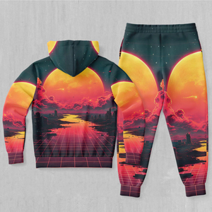Conjunto Deportivo Unisex con Capucha, Manga Larga, Estampado, 100% Poliéster, Transpirable, Estilo Urbano, Corte Regular, Cierre de Cremallera, Casual de Primavera - Product Image 2