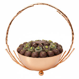 Tazón de Chocolate de Metal Color Oro Rosa de Diseño Clásico al por Mayor con Asa en Forma de Rama, Decorativo, Directo de Fábrica, para Exhibición de Chocolate - Product Image 1