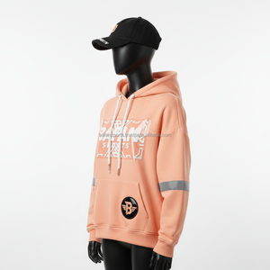 Femmes Premium 320GSM Fleece Hoodie Doux Brossé Coton Polyester Tissu Couleur Pêche Logo Personnalisé Imprimer Femmes basiques Hoodies - Product Image 4