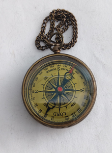 Brújula de Bolsillo de Latón con Cadena, Buscador de Dirección Náutico Vintage, Brújula Decorativa Clásica - Product Image 6