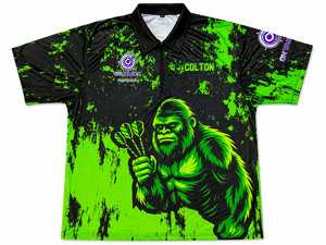 Polo Dart Personnalisé Rooster Sasquatch pour Homme, Manches Courtes, Vert et Noir, Impression Numérique, Séchage Rapide - Product Image 2