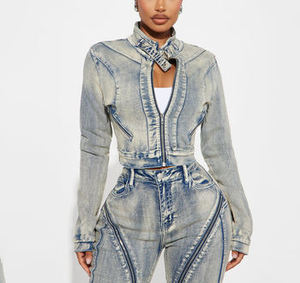 Factory Custom-made High-quality Breathable Woven Men's and Women's Winter Denim Jackets Stonewashed Reversible Eco-Friendly - Product Image 3