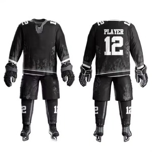 Conjunto de Uniforme de Hockey sobre Hielo de Poliéster Personalizado de Alta Calidad, Transpirable, de Secado Rápido, Ecológico, Camiseta y Pantalones Cortos Deportivos con Diseño de Bandera - Product Image 1