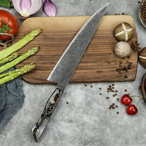 Cuchillo de Chef Estilo Japonés Hecho a Mano, Acero con Alto Contenido de Carbono, Mango de Madera, Apto para Lavavajillas, Acabado Pulido, Fabricante OEM - Product Image 5