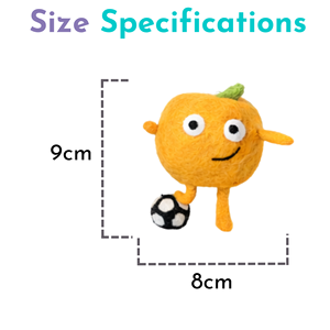 Juguete Waldorf Hecho a Mano de Fieltro y Hilo con Forma de Fruta Naranja y Balón de Fútbol para Niños, Juego en Interiores - Product Image 6