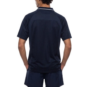 Camiseta de Fútbol para Hombre, Color Azul Marino, Panel Perforado, Cuello en V, Ropa Deportiva de Malla, Venta al Por Mayor - Product Image 3