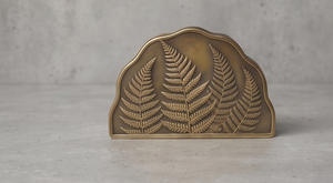 Porte-serviettes en métal motif feuille de fougère botanique, design texturé moulé, pour cuisine et salle à manger, vente en gros - Product Image 5
