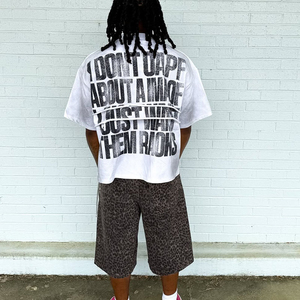 เสื้อยืดคอตตอนแท้ 100% ทรงโอเวอร์ไซส์ แบบเรียบ สไตล์วินเทจ ล้างสีแล้ว เสื้อยืดสตรีทแวร์สั่งทำได้ - Product Image 3