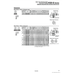 นิวเมติกส์แบบสัมผัสเดียว KQ2L06-M5G1ชิ้นส่วนนิวเมติก SMC - Product Image 1