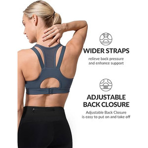 Solid Trader Everyday Comfort Active Wear Wire Free Non Slip Seamless Design Highly Breathable <b>Women</b> Workout <b>Top</b> Fitness Bra - Product Image 5