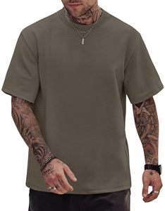 <b>Men</b> Oversized Heavyweight Cotton T Shirt <b>Stretch</b> Casual Streetwear Tee OEM Wholesale - Product Image 1