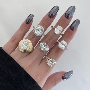 Wholesale Elongated <b>Cushion</b> Moissanite Solitaire <b>Ring</b> Two-Tone Minimalist <b>Wedding</b> <b>Ring</b> IGI certified diamond <b>ring</b> - Product Image 4