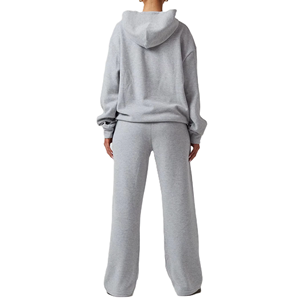 Ensemble de survêtement décontracté pour femme avec logo personnalisé, respirant, séchage rapide, écologique, léger, en polaire, sweat-shirt à capuche et pantalon de jogging - Product Image 2