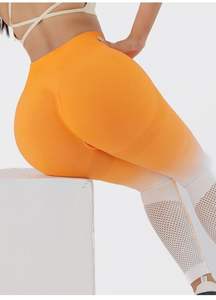 New Style Women's Gradient Push Leggings Seamless Yoga Pants High Mid-Waist Running Fitness <b>Tights</b> Casual Summer Fitness Legging - Product Image 5