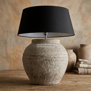 Base de lampe de table rustique en terre cuite Baselamp 09, en céramique artisanale, pour lampe de bureau, vente en gros - Product Image 6