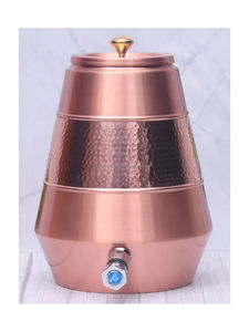 Dispensador de Agua Tradicional Hecho a Mano de Cobre con Grifo de Latón Chapado en Oro y Diseño Grabado para Decoración del Hogar por MHQ TRD - 5LTR - Product Image 1