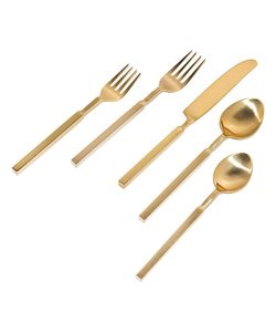 Ensemble de couverts en métal classique de luxe avec bords lisses pour table à manger, accessoires de cuisine durables et élégants - Product Image 1