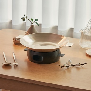 NOBBAN Premium Korean Bangjja Yugi Direct Fire Pot <b>Pan</b> Bulgogi <b>BBQ</b> Plate 12-inch Traditional Anseong Brassware Stovetop Safe Hea - Product Image 2