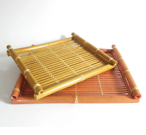 Multipurpose <b>Round</b> Rectangular Bamboo <b>Brushed</b> Serving Tray Decorative Customized Catering Household Tea Coffee Kitchen Storage - Product Image 3