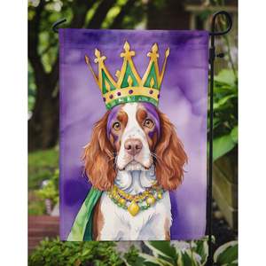 Welsh Springer Spaniel King Mardi Gras Multicolor <b>Garden</b> <b>Flag</b> Mailbox Decorative Yard Banner for Patio Artwork and Flower Beds - Product Image 3