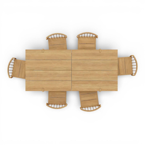 <b>Dining</b> <b>Table</b> Set 6 Seater Teak Wooden Frame Material with Minimalist Design and Durable Material for Garden Furniture - Product Image 5