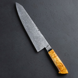 Couteau de chef en acier Damas haut de gamme, outil de cuisine professionnel avec manche équilibré pour un meilleur contrôle - Product Image 1