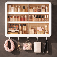 Scatola portaoggetti da bagno a parete, magnetica, in plastica senza BPA, resistente, leggera, ecologica, classica, regolabile, di grande capacità