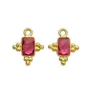 DIY Rubelite <b>Quartz</b> Gemstone Bezel Set Handmade Charm Pendant Jewelry - Product Image 1