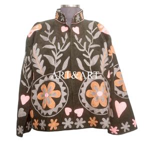 Abrigo de Invierno de Algodón con Cuello Mao, Diseño Nuevo, Tejido a Mano, Bordado para Mujer, Transpirable, con Botones, Ecológico, Corte Regular - Product Image 1