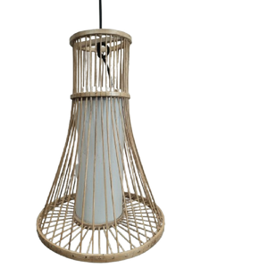 โคมไฟห้อยเพดานทำมือจากไม้แคนูธรรมชาติ |   โคมไฟระย้าทรงกรวยไม้ไผ่สไตล์มินิมอลแบบญี่ปุ่น |   เป็นมิตรกับสิ่งแวดล้อม - Product Image 1