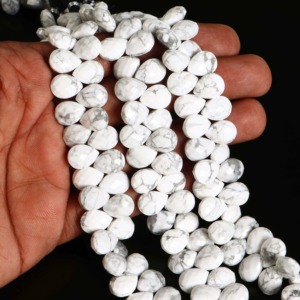Perles en howlite blanche naturelle, forme poire, 8x11MM 9x12MM, facettées, prix de gros, en vrac, pour la fabrication de bijoux, 8 pouces - Product Image 6