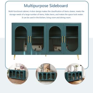 Supporto per TV in legno regolabile per TV da 65 + pollici con armadio e scaffali regolabili Console multimediale per soggiorno e camera da letto - Product Image 5