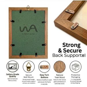 Eco-Friendly Modern Wood Small <b>Photo</b> <b>Frame</b> | Full Color Digital Printing | Rectangle Horizontal Orientation | Tabletop Display - Product Image 2