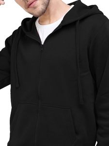 Sweat-shirt à capuche zippé en molleton de coton premium, coupe classique, pour la fabrication de vêtements d'hiver et l'impression numérique - Product Image 3