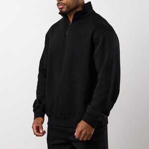 Sweat à capuche pour homme de haute qualité, sur mesure, à demi-zip, en tricot, 100% coton, respirant, pour le printemps - Product Image 4