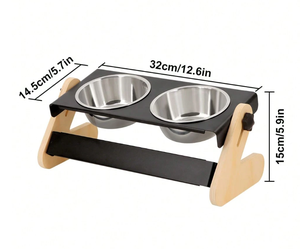 Bol pour chat en acier inoxydable durable avec plateau de protection anti-déversement pour chiots et chats - Product Image 2