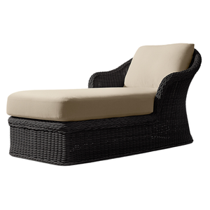Chaise longue en teck massif de style moderne avec accoudoirs, résistante, pour extérieur, en rotin foncé, mobilier de luxe pour resort tropical avec coussins - Product Image 5