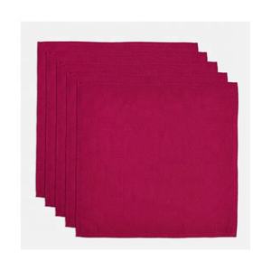 Nappe et serviettes de table en lin naturel brodé, couleur rouge tendance, lavées, multicolores, écologiques, vente en gros, pour dîner 2026 - Product Image 1