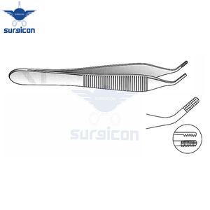 Pinzas Adson-Brown para Tejidos y Agarre, 12 cm / 4-3/4 Pulgadas, Curvas, con 7x7 Dientes, de Acero Inoxidable, para Sujeción de Tejidos Quirúrgicos - Product Image 5
