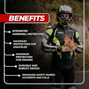 Guantes de Motociclismo de Invierno de Cuero Marrón Vintage, Forrados de Felpa, con Cierre de Cremallera, Compatibles con Pantalla Táctil, Protección Completa para los Dedos - Product Image 2