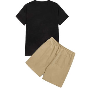Conjunto de Pantalones Cortos y Chaqueta Cortavientos de Dos Piezas Personalizados para Hombre, Transpirables, 100% Algodón, Cintura Elástica, Corte Holgado de Verano, Opción de Logotipo Personalizado - Product Image 2