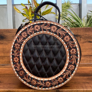 กระเป๋าสะพายพาดลำตัวกลมหนังลายตามสั่งสำหรับผู้หญิง2024หนังเป็นเครื่องมืองานออกแบบใหม่ - Product Image 3