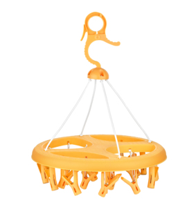 24 Clip Round <b>Plastic</b> Clothes Drying Rack With 24 Clips <b>Hook</b> Type For Laundry Room Durable Modern Design Velvet Finish - Product Image 2