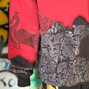 Sudadera con capucha estampada para mujer, bordada, de forro polar, estilo patchwork, moderna, informal, de invierno, 100% algodón, venta al por mayor, MOQ bajo - Product Image 5