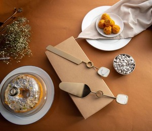 Duo de Servicio de Postres Modern Glam – Cortador y Servidor de Pasteles Premium para un Estilo Chic en Eventos - Product Image 4