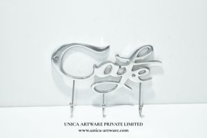 Modern Metal Wall <b>Hooks</b> Cafe Word Design Decorative Hanging Rack for Cups Keys & <b>Kitchen</b> Organizer for Worldwide Supply - Product Image 2