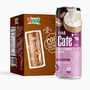 เครื่องดื่มกาแฟพร้อมดื่ม พรีเมียม รสชาติเข้มข้น บรรจุกระป๋อง/ขวดอะลูมิเนียม 330 มล. บริสุทธิ์จากธรรมชาติ 10 บริกซ์ ยี่ห้อ VINUT ขายส่งจำนวนมาก สำหรับธุรกิจโฮเรก้า - Product Image 1