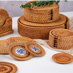 Oferta caliente: Manteles aislantes de bambú, posavasos de ratán, alfombrillas para tazas de té, manteles individuales occidentales, alfombrillas de paja para mesa, posavasos decorativos, pajitas. - Product Image 1