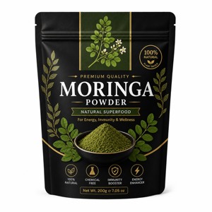 Poudre de Moringa Premium 200g 100% Pure et Naturelle, Poudre de Feuilles de Moringa Super Alimentaire pour Smoothies, Boissons Vertes et Nutrition Bien-être - Product Image 1